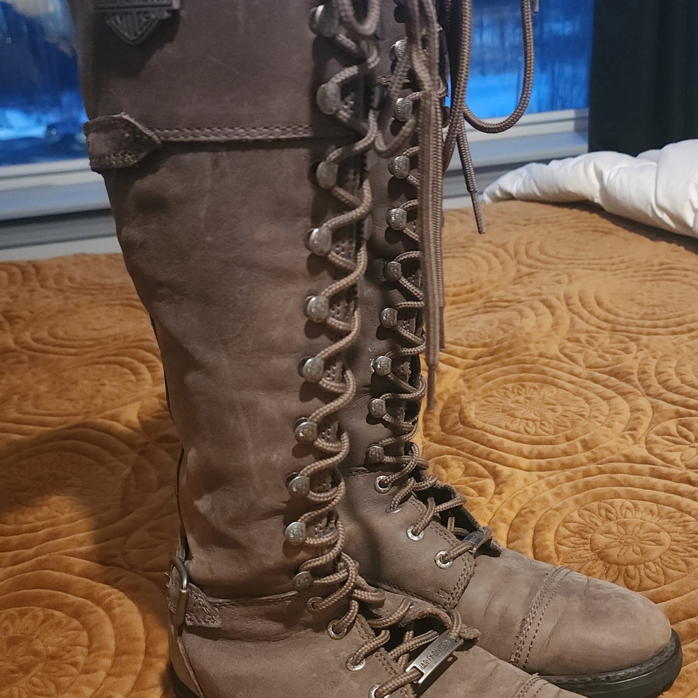 Harley-Davidson Brown Lace-Up Women's Boots